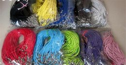 Multicolor Leather Rope Chain Necklace For Women Men Cord DIY Jewellery 100Pcs Lot Woven Necklace SF23262349