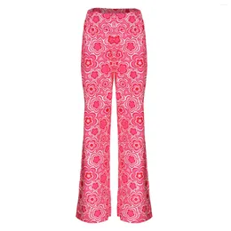 Women's Pants Casual Loose Wide Leg Long Vintage Fashion Floral Printed Trousers Comfortable Soft Slimming Flared