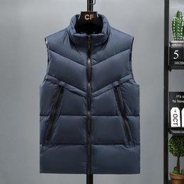 Men's Vests Men Student Plus Size Autumn Winter Cotton Vest Outerwear Stand Up Collar Casual Thickened Tank Top Horse 135kg 7xl 8XL