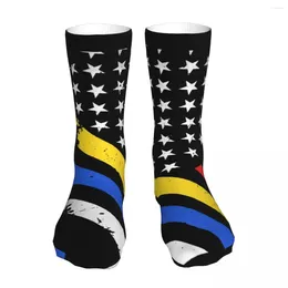 Men's Socks Thin Blue Red Gold Line Unisex Novelty Winter Warm Thick Knit Soft Casual