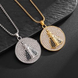 Pendant Necklaces Classic Shiny Zircon Crucifix Jesus Christ Cross Necklace For Men And Women Vintage Religious Catholic Prayer Amulet