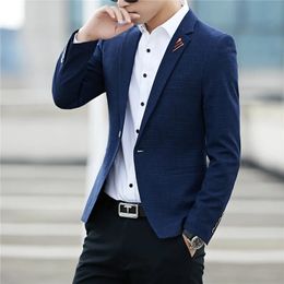 Autumn and winter fashion men slim business large size youth Korean version with fleece thickened mens small suit 240201