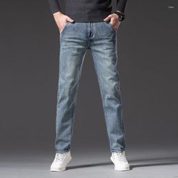 Men's Jeans Sulee Stretch Regular Anti Theft Zipper Fit Business Casual Classic Fashion Denim Trousers Male Blue Grey Pants