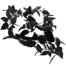 Decorative Flowers Rose Vine Garland Artificial Vines Flower Decoration Black Fake Floral Wreath