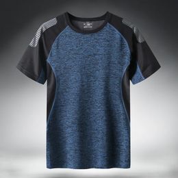 Quick Dry Sport T Shirt Men 2024 Short Sleeves Summer Casual Cotton Plus Asian Size M-5XL 6XL 7XL Top Tees GYM Tshirt Clothes 240118