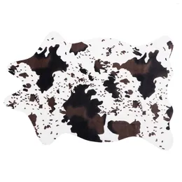 Bath Mats Cowhide Area Carpet Polyester Latex Irregular Shaped Plain Weave Anti- Cow Rug Mat For Living Room Bedroom Kids ( As Shown