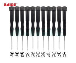 New 142mm Black Plastic Rotatable Handle Screwdriver Torx Key T4 T5 T6 08 12 Pentalobe 15 Phillips 25 Y Screwdrivers 100pcslo6979815