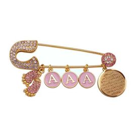 Pink Brooch Baby Pin Islam Rhinestone Jewelry Heart Crown Pins Brooches For Cheap Wedding 230920