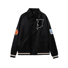 Men's jacket designer coat men and women high street baseball jersey, embroidered pattern, black jacket