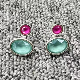 Stud Earrings 2024 UNOde50 Exquisite Fashion Electroplating 925 Silver Two-color Gem Festival Jewellery Gifts