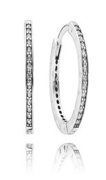 2016 NEW Authentic 925 sterling silver hoop earrings with clear CZ fitS for charms Jewellery DIY fashion Jewellery 1pair /lot wholesale1012109