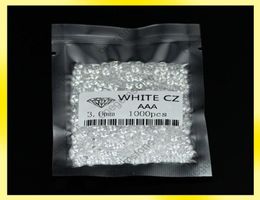 Kübik Zirkonya Gevşek Taş 1mm3mm Boyut Yuvarlak Şekli Beyaz Renk 1000 Parçası Fabrikalı DIY mücevherleri için tüm kullanım ile 97386864633114