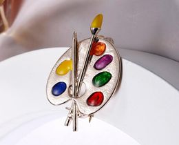 Colorful Fashion Brooch Enamel Artist Decorative Palette Badge Unisex Children Dress Costume Sweater Bag Lapel Pins Gift1182047