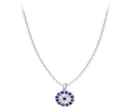 delicate S925 sterling silver necklaces female zircon stone Turkish blue eye clavicle chain pendant necklace Women Accessories Jew5590239