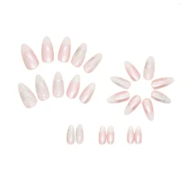 False Nails Star And Moon Printed Almond Manicure Durable & Never Splitting Comfort Fake For Fingernail DIY Decoration