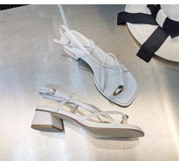 Sandals Women Cross Strap Opened Toe Low Heels Summer Metal Gold Back Female Flip-Flops Fashion Shoes