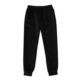 Men's Pants Lady Loose Trousers Cosy Plush Warm Women's Sweatpants With High Elastic Waist Ankle-banded Letter Print Solid Colour For Fall