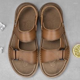 Sandals Selling Men's Leather Europe America Simple Beach Shoes Home Casual Wear-resistant Hiking