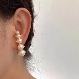 Dangle Earrings Crazy Chen Shuting High Leaf Same Pearl Hipster Stud High-end Sense Women