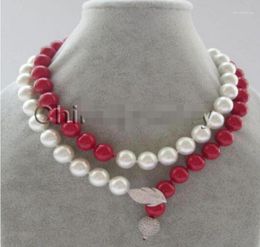 Fashion Jewellery 32quot 12mm white Grey perfect round south sea shell pearl necklace silver17435977