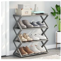 Simplicity Xshaped Shoe Rack Home Furnishings Cabinets Shoes Organizer Cabinet Storage Hallway Folding Cupboards Shoerack 240129