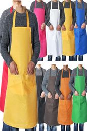 Waterproof Long Cooking Apron For Men Women Kitchen Bib Aprons Dress Coffee Grilling BBQ Chefs Kitchen Baking Restaurant With Pock9940975