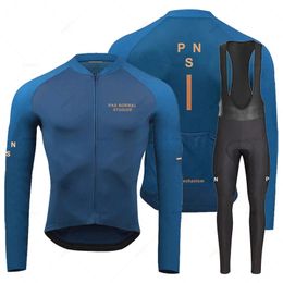 Pns Pro Cycling Jersey Set Men Long Sleeves Bike Suit 19D Gel Pad Pants Autumn MTB Maillot Ciclismo Clothing Bicycle Uniform 240202
