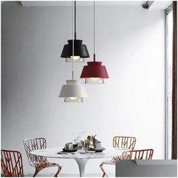 Pendant Lamps Sandyha Nordic Color Iron Art Glass Hanging Lamp For Kitchen Dining Table Lights Living Room Bedroom Led Chandeliers D Dhfuk