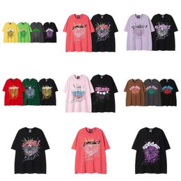 Übergroßes T -Shirt Sweatshirt Spider Designer Herren T -Shirt Polo -Hemden Schweiß Trapstar Liebhaber Buchstabe Kurzarm Crew Nacken Baumwoll Hüfte Hopfen T -Shirts Polos Polos