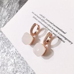 designer Jewellery women Dangle earrings Colour stone micro inlaid candy square crystal diamond8857786