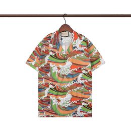 Men's Shirt Designer Classic Print men and women Fashion Stand up Neck T-shirt Asian Size M-XXXL