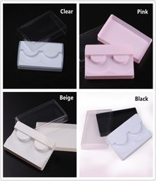 3 in 1 Transparent White Pink Plastic Eyelashes Packaging Box False Eyelash Tray Storage Cover set Case Transparent Lid Clear Tray7805592