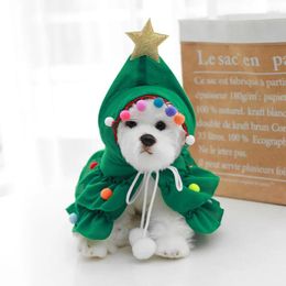 Dog Apparel Christmas Costume Cloak Xmas Pet Products Shawl Cat Puppy Yorkies Pomeranian Shih Tzu Maltese Poodle Bichon Hat Clothes