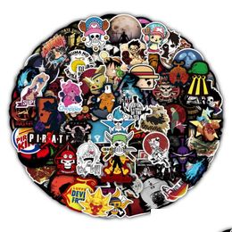 Car Stickers 50Pcs One Piece Monkey D. Luffy Animation Iti Kids Toy Skateboard Motorcycle Bicycle Sticker Decals Wholesale Drop Deli Dhilg