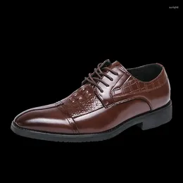 Dress Shoes Men's Banquet Formal Elegant Fashionable Office Business Classic Brown Lace Up Free Delivery