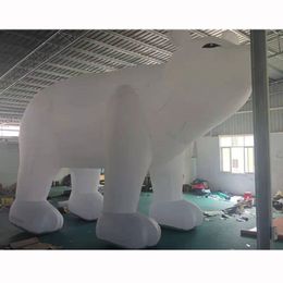 wholesale Outdoor large inflatable white polar bear cartoons bears animal model replica advertising product with blower for Christmas