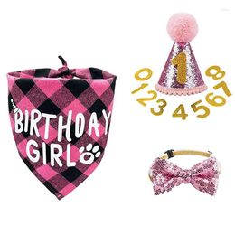 Dog Apparel Pet Birthday Party Hat Cats Triangle Scarf Cat Accessories Wear Decoration Product