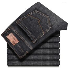 Men's Jeans 2024 High-quality Fashion Casual Blue Gray Denim Stretch Pants Male Trousers Spring Classic Style