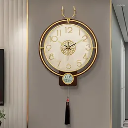 Wall Clocks Chinese Clock Living Room Home Fashion Hanging Decoration Luminous