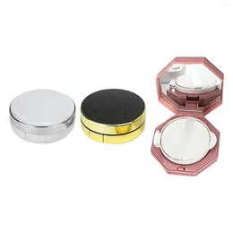 Storage Bottles Air Cushion Box With Puff Cosmetic Powder Container Case Mirror DIY Make Up Tool Portable Compact Empty