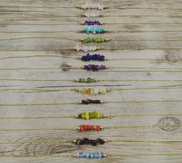 Birthstone necklace Zodiac Healing crystals Necklace Stone Pendant Raw Crystal bar Natural Necklace2702187