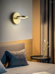 Wall Lamps Nordic Round Gold Bedroom Living Room Study Aisle Post Modern Minimalist Sconce Lights Bathroom Deco Lighting