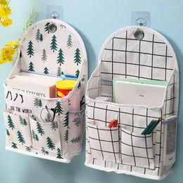 Storage Boxes Large Capacity Cotton Linen Bag Home Wall Mounted Organizer Hanging Closet Toy Box Container Fabric Basket