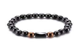 8mm Black Magnet Hematite Beaded Bracelet Healthy Mens Wristband Jewellery Whole Custom Bead Stretch Band8717378