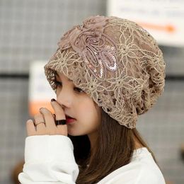 Berets Butterfly Flower Women Hip-hopTemperament Cap Beanie Winter Slouch 5 Colours One Size Elastic Slouchy Hat