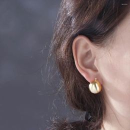 Hoop Earrings French Ball Shaped Gold Colour Fashion Jewellery Geometric Round U-shaped Ear Studs