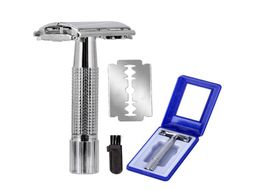 Upgrade Wet Shaving Safety Blade Razor Shaver Handle Barber Men039s Manual Beard Hair Care 1 Travel Case1063861