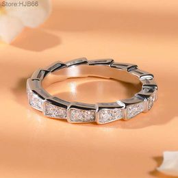 Qtxr Luxury Jewellery Wedding Rings Baojia Classic Snake Bone Set for Womens Personalised Fashion Mosang Stone S925 Pure Silver Gold Plated and Index Finger Ring Omy6
