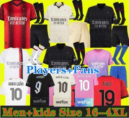 23 24 camisas de futebol AC Milans Giroud de Ketelaere Rafa Lea Futebol Camisa Quarto Homem Kit Kit Pulisic Cheek Teo Futebol Jerseys