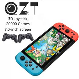 QZT X80 Retro Game Console 7.0 Inch Screen Portable Double Rocker Handheld Game Console Built-in 20000 Classic Games Gift 240124